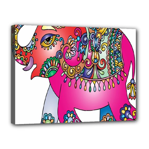 Decorative Elephant Canvas 16  X 12  (stretched) by artworkshop