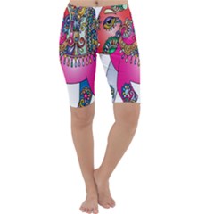 Decorative Elephant Cropped Leggings  by artworkshop