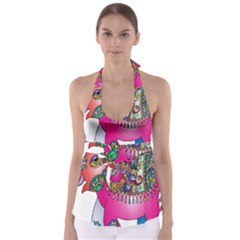 Decorative Elephant Babydoll Tankini Top by artworkshop