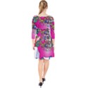 Decorative Elephant Quarter Sleeve Front Wrap Dress View2