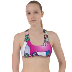 Decorative Elephant Criss Cross Racerback Sports Bra by artworkshop