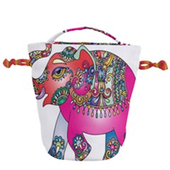 Decorative Elephant Drawstring Bucket Bag