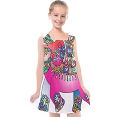 Decorative Elephant Kids  Cross Back Dress by artworkshop