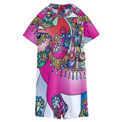 Decorative Elephant Kids  Boyleg Half Suit Swimwear by artworkshop