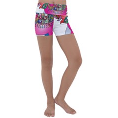 Decorative Elephant Kids  Lightweight Velour Yoga Shorts by artworkshop