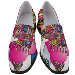 Decorative Elephant Women s Chunky Heel Loafers by artworkshop