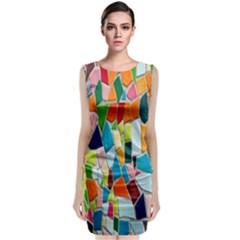 Mosaic Tiles Sleeveless Velvet Midi Dress by artworkshop