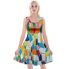 Mosaic Tiles Reversible Velvet Sleeveless Dress by artworkshop