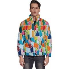 Mosaic Tiles Men s Puffer Bubble Jacket Coat by artworkshop