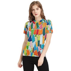 Mosaic Tiles Women s Short Sleeve Rash Guard by artworkshop