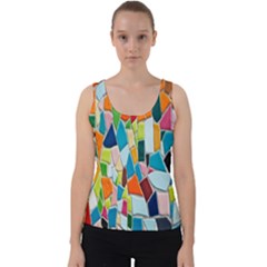 Mosaic Tiles Velvet Tank Top by artworkshop