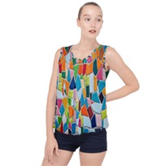 Mosaic Tiles Bubble Hem Chiffon Tank Top by artworkshop