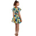 Mosaic Tiles Flutter Sleeve Wrap Dress View2