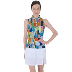 Mosaic Tiles Women s Sleeveless Polo Tee by artworkshop