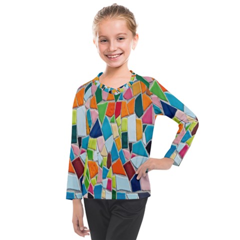 Mosaic Tiles Kids  Long Mesh Tee by artworkshop