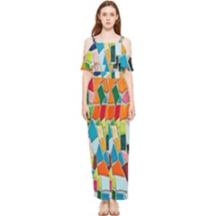 Mosaic Tiles Draped Sleeveless Chiffon Jumpsuit by artworkshop