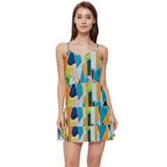 Mosaic Tiles Short Frill Dress