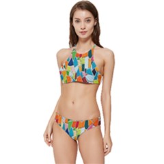 Mosaic Tiles Banded Triangle Bikini Set