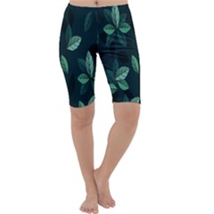 Plant Leaves Cropped Leggings  by artworkshop