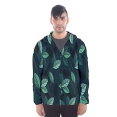 Plant Leaves Men s Hooded Windbreaker