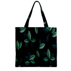 Plant Leaves Zipper Grocery Tote Bag by artworkshop