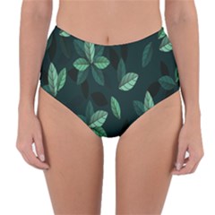 Plant Leaves Reversible High-waist Bikini Bottoms by artworkshop