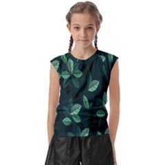 Plant Leaves Kids  Raglan Cap Sleeve Tee by artworkshop