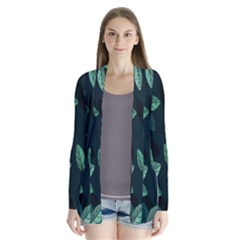 Plant Leaves Drape Collar Cardigan by artworkshop