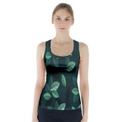 Plant Leaves Racer Back Sports Top by artworkshop