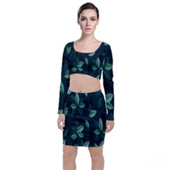 Plant Leaves Top And Skirt Sets by artworkshop