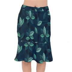 Plant Leaves Short Mermaid Skirt by artworkshop