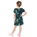 Plant Leaves Kids  Short Sleeve Velvet Dress View2