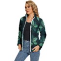 Plant Leaves Women s Puffer Bubble Jacket Coat View2