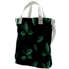 Plant Leaves Canvas Messenger Bag by artworkshop