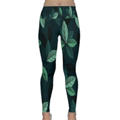 Plant Leaves Lightweight Velour Classic Yoga Leggings by artworkshop