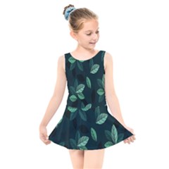 Plant Leaves Kids  Skater Dress Swimsuit by artworkshop