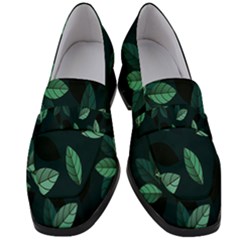 Plant Leaves Women s Chunky Heel Loafers by artworkshop