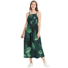 Plant Leaves Boho Sleeveless Summer Dress