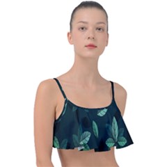 Plant Leaves Frill Bikini Top by artworkshop