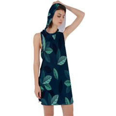 Plant Leaves Racer Back Hoodie Dress by artworkshop