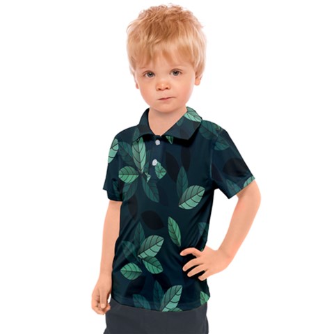 Plant Leaves Kids  Polo Tee by artworkshop