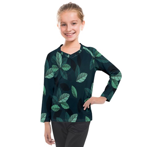 Plant Leaves Kids  Long Mesh Tee by artworkshop