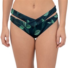 Plant Leaves Double Strap Halter Bikini Bottom by artworkshop