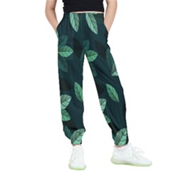 Plant Leaves Kids  Elastic Waist Pants by artworkshop