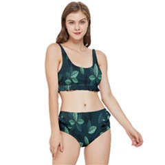 Plant Leaves Frilly Bikini Set