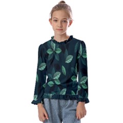 Plant Leaves Kids  Frill Detail Tee