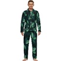 Plant Leaves Men s Long Sleeve Velvet Pocket Pajamas Set View1