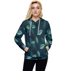 Plant Leaves Women s Lightweight Drawstring Hoodie