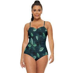 Plant Leaves Retro Full Coverage Swimsuit by artworkshop