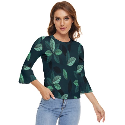 Plant Leaves Bell Sleeve Top by artworkshop